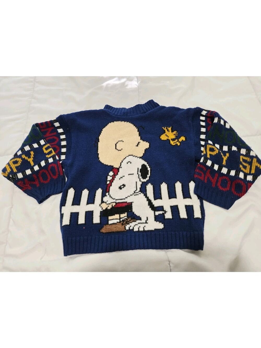 Vintage Peanuts Snoopy 3y 4y Full Color Sweater Knit Long Sleeve Youth Kids